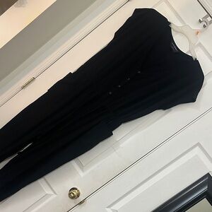 Norma Kamali Basic Black Drawstring Jumpsuit, Size Large